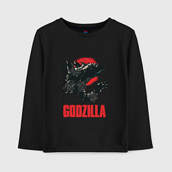 Лонгслив хлопковый детский Godzilla: Red Sun, цвет: черный