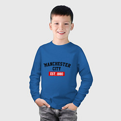 Лонгслив хлопковый детский FC Manchester City Est. 1880, цвет: синий — фото 2