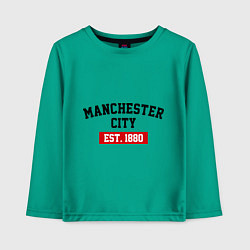 Лонгслив хлопковый детский FC Manchester City Est. 1880, цвет: зеленый