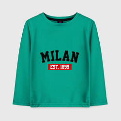 Лонгслив хлопковый детский FC Milan Est. 1899, цвет: зеленый