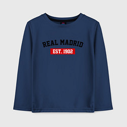 Лонгслив хлопковый детский FC Real Madrid Est. 1902, цвет: тёмно-синий