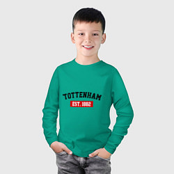 Лонгслив хлопковый детский FC Tottenham Est. 1882, цвет: зеленый — фото 2
