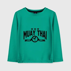 Лонгслив хлопковый детский Muay thai boxing, цвет: зеленый