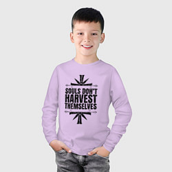 Лонгслив хлопковый детский Harvest Themselves, цвет: лаванда — фото 2
