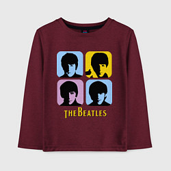 Лонгслив хлопковый детский The Beatles: pop-art, цвет: меланж-бордовый