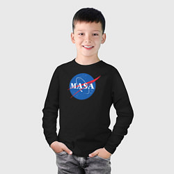 Лонгслив хлопковый детский NASA: Masa, цвет: черный — фото 2