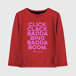 Лонгслив хлопковый детский Click Clack Black Pink, цвет: красный