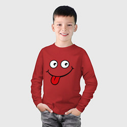Лонгслив хлопковый детский Wow Face, цвет: красный — фото 2