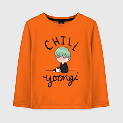 Лонгслив хлопковый детский Chill Yoongi, цвет: оранжевый