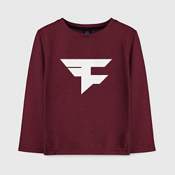 Лонгслив хлопковый детский FAZE Symbol, цвет: меланж-бордовый