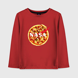 Лонгслив хлопковый детский NASA: Pizza, цвет: красный