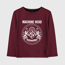 Лонгслив хлопковый детский Machine Head MCMXCII, цвет: меланж-бордовый