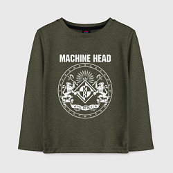 Лонгслив хлопковый детский Machine Head MCMXCII, цвет: меланж-хаки