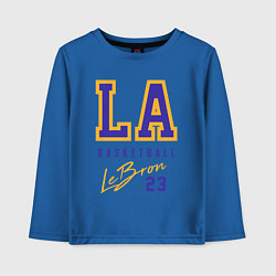 Лонгслив хлопковый детский Lebron 23: Los Angeles, цвет: синий
