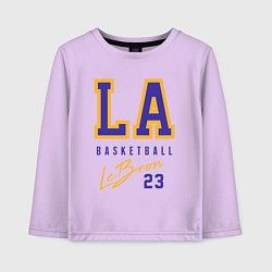 Лонгслив хлопковый детский Lebron 23: Los Angeles, цвет: лаванда