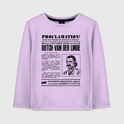 Лонгслив хлопковый детский RDR II: Proclamation, цвет: лаванда