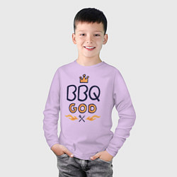 Лонгслив хлопковый детский BBQ God, цвет: лаванда — фото 2