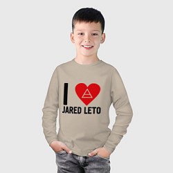 Лонгслив хлопковый детский I love Jared Leto, цвет: миндальный — фото 2