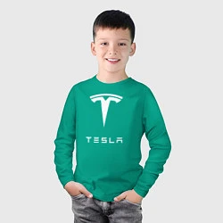 Лонгслив хлопковый детский TESLA Mobile, цвет: зеленый — фото 2