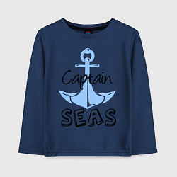Лонгслив хлопковый детский Captain seas, цвет: тёмно-синий