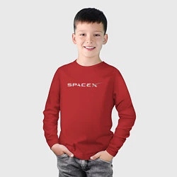 Лонгслив хлопковый детский SpaceX, цвет: красный — фото 2