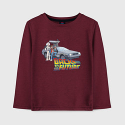 Лонгслив хлопковый детский Back to the future, цвет: меланж-бордовый