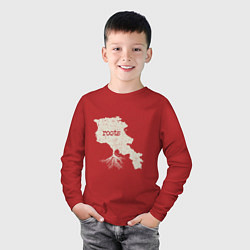 Лонгслив хлопковый детский Армянские корни, цвет: красный — фото 2