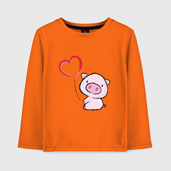 Лонгслив хлопковый детский Pig Love, цвет: оранжевый