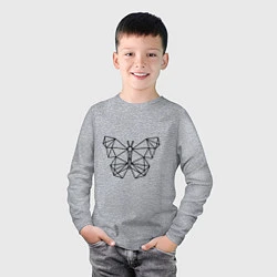 Лонгслив хлопковый детский Полигональная бабочка, цвет: меланж — фото 2