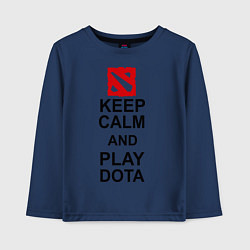 Лонгслив хлопковый детский Keep Calm & Play Dota, цвет: тёмно-синий