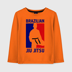 Лонгслив хлопковый детский Brazilian Jiu jitsu, цвет: оранжевый