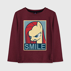 Лонгслив хлопковый детский MLP: Smile, цвет: меланж-бордовый