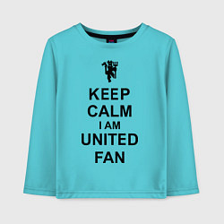 Лонгслив хлопковый детский Keep Calm & United fan, цвет: бирюзовый