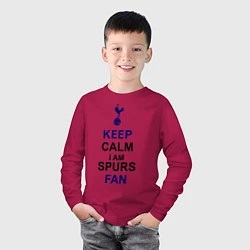 Лонгслив хлопковый детский Keep Calm & Spurs fan, цвет: маджента — фото 2