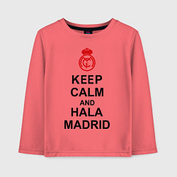 Лонгслив хлопковый детский Keep Calm & Hala Madrid, цвет: коралловый