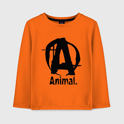 Лонгслив хлопковый детский Animal Logo, цвет: оранжевый