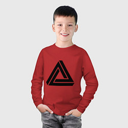 Лонгслив хлопковый детский Triangle Visual Illusion, цвет: красный — фото 2