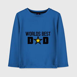 Лонгслив хлопковый детский Worlds Best Dad, цвет: синий