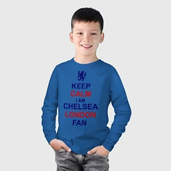 Лонгслив хлопковый детский Keep Calm & Chelsea London fan, цвет: синий — фото 2