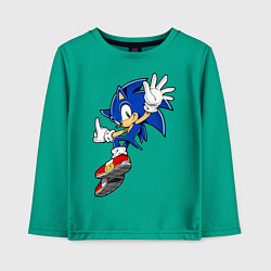 Лонгслив хлопковый детский Sonic, цвет: зеленый