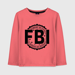 Лонгслив хлопковый детский FBI Agency, цвет: коралловый
