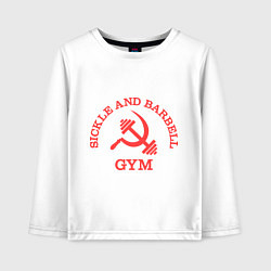 Лонгслив хлопковый детский Sickle & Barbell: Gym, цвет: белый