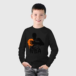 Лонгслив хлопковый детский NBA, цвет: черный — фото 2