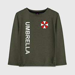 Лонгслив хлопковый детский UMBRELLA CORP, цвет: меланж-хаки