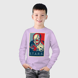 Лонгслив хлопковый детский STARS, цвет: лаванда — фото 2