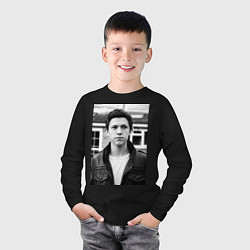 Лонгслив хлопковый детский Tom Holland, цвет: черный — фото 2