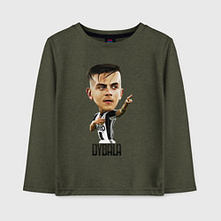 Лонгслив хлопковый детский Dybala, цвет: меланж-хаки