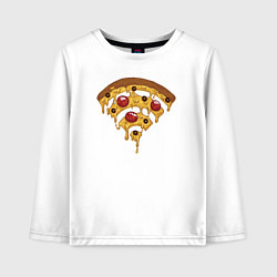 Лонгслив хлопковый детский Wi-Fi Pizza, цвет: белый