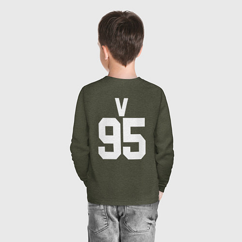 Детский лонгслив BTS V / Меланж-хаки – фото 4