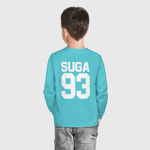 Детский лонгслив BTS SUGA / Бирюзовый – фото 4